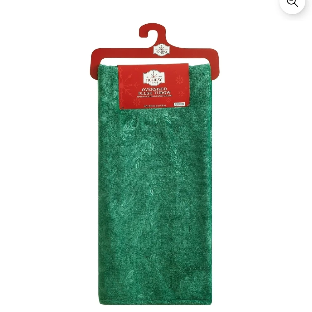 Holiday Time Festive Green Throw Blanket 50x70in Christmas Manta